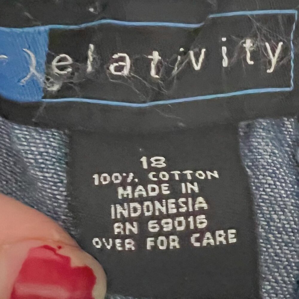 y2k Vintage Relativity Blue Denim Knee Length Skirt Women's Size 18 Plus Size - Picture 3 of 7